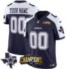 Cowboys 2023 NFC East Champions Patch Vapor Custom Jersey – All Stitched – Men – Alternate Navy