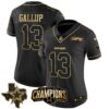 Women’s Cowboys 2023 NFC East Champions Patch Gold Vapor Jersey – All Stitched – Black Gold – Michael Gallup