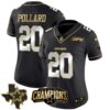Women’s Cowboys 2023 NFC East Champions Patch Gold Vapor Jersey – All Stitched – Black Limited – Tony Pollard