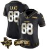 Women’s Cowboys 2023 NFC East Champions Patch Gold Vapor Jersey – All Stitched – Black Limited – CeeDee Lamb
