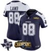 Women’s Cowboys 2023 NFC East Champions Patch Vapor Jersey – All Stitched – Alternate Navy – CeeDee Lamb
