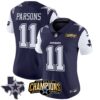 Women’s Cowboys 2023 NFC East Champions Patch Vapor Jersey – All Stitched – Navy – Micah Parsons