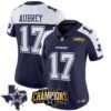 Women’s Cowboys 2023 NFC East Champions Patch Vapor Jersey – All Stitched – Alternate Navy – Brandon Aubrey