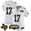 Women’s Cowboys 2023 NFC East Champions Patch Gold Vapor Jersey – All Stitched – White Gold – Brandon Aubrey