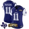 Women’s Cowboys 2023 NFC East Champions Patch Vapor Jersey – All Stitched – Royal – Micah Parsons