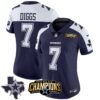 Women’s Cowboys 2023 NFC East Champions Patch Vapor Jersey – All Stitched – Alternate Navy – Trevon Diggs