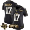 Women’s Cowboys 2023 NFC East Champions Patch Gold Vapor Jersey – All Stitched – Black Limited – Brandon Aubrey