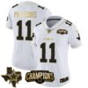 Women’s Cowboys 2023 NFC East Champions Patch Gold Vapor Jersey – All Stitched – White Gold – Micah Parsons