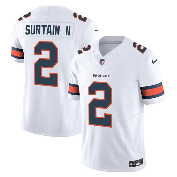 Denver Broncos #2 Pat Surtain II White 2024 Draft FUSE Vapor Limited Jersey
