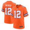 Denver Broncos #12 Tim Patrick Mile High Collection 1977 Throwback Player Game Jersey – Orange 1