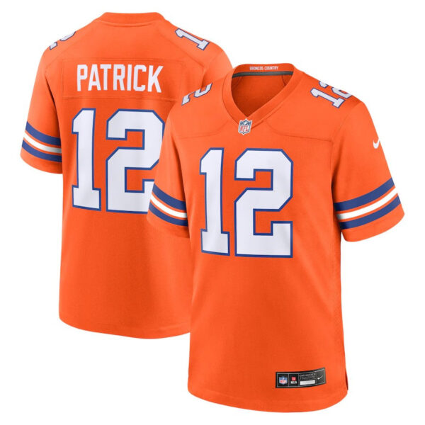 Denver Broncos #12 Tim Patrick Mile High Collection 1977 Throwback Player Game Jersey – Orange 1
