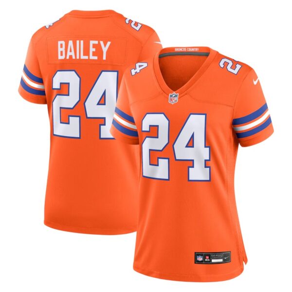 Denver Broncos #24 Champ Bailey Mile High Collection 1977 Throwback Retired Player Game Jersey – Orange