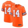 Denver Broncos #14 Courtland Sutton Mile High Collection 1977 Throwback Player Game Jersey – Orange 1