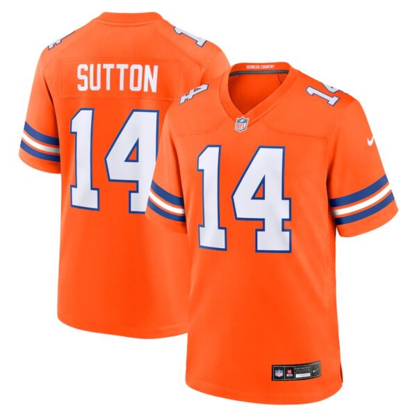 Denver Broncos #14 Courtland Sutton Mile High Collection 1977 Throwback Player Game Jersey – Orange 1