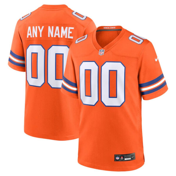 Denver Broncos Nike Mile High Collection 1977 Throwback Custom Game Jersey – Orange 2