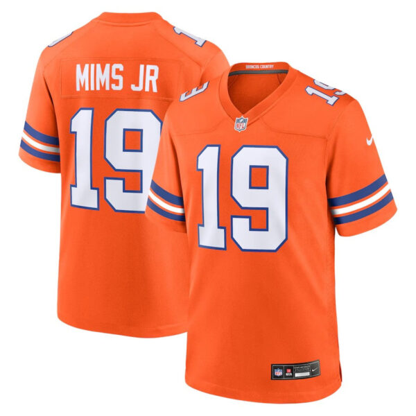 Denver Broncos #19 Marvin Mims Jr Mile High Collection 1977 Throwback Player Game Jersey – Orange 1