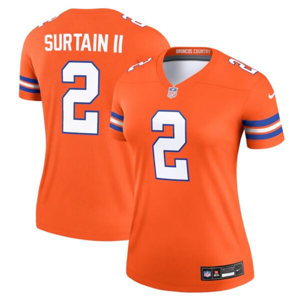 Denver Broncos #2 Patrick Surtain II Mile High Collection 1977 Throwback Player Legend Jersey – Orange