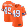 Denver Broncos #49 Alex Singleton Mile High Collection 1977 Throwback Player Game Jersey – Orange 1