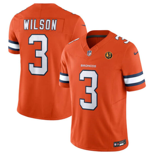 Denver Broncos #3 Russell Wilson Orange 2023 FUSE With John Madden Jersey