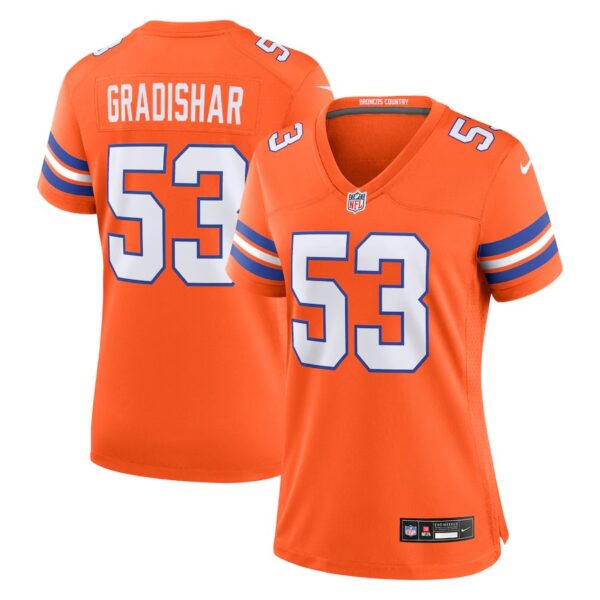 Denver Broncos #53 Randy Gradishar Mile High Collection 1977 Throwback Retired Player Game Jersey – Orange
