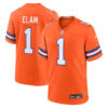 Denver Broncos #1 Jason Elam Mile High Collection 1977 Throwback Retired Player Game Jersey – Orange 1