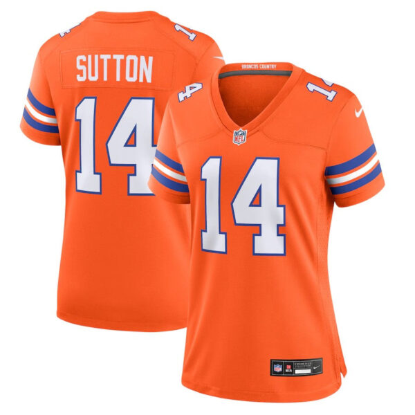Denver Broncos #14 Courtland Sutton Mile High Collection 1977 Throwback Player Game Jersey – Orange