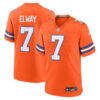 Denver Broncos #7 John Elway Mile High Collection 1977 Throwback Retired Player Game Jersey – Orange