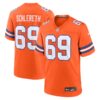 Denver Broncos #69 Mark Schlereth Mile High Collection 1977 Throwback Retired Player Game Jersey – Orange 1