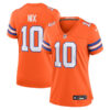 Denver Broncos #10 Bo Nix Mile High Collection 1977 Throwback Player Game Jersey – Orange