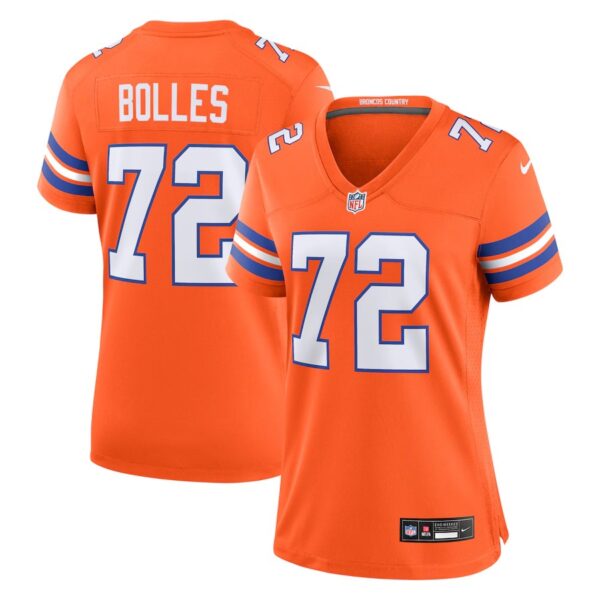 Denver Broncos #72 Garrett Bolles Mile High Collection 1977 Throwback Player Game Jersey – Orange