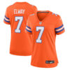 Denver Broncos #7 John Elway Mile High Collection 1977 Throwback Player Game Jersey – Orange