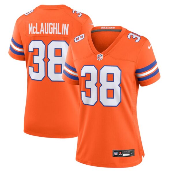 Denver Broncos #38 Jaleel Mclaughlin Mile High Collection 1977 Throwback Player Game Jersey – Orange