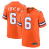 Denver Broncos #6 PJ Locke III Mile High Collection 1977 Throwback Player Game Jersey – Orange 1
