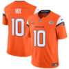 Denver Broncos #10 Bo Nix Orange 2024 FUSE With Draft Pacth And 1 Star C Patch Jersey