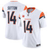 Denver Broncos #14 Courtland Sutton White 2024 FUSE With 4 Star C Patch Jersey