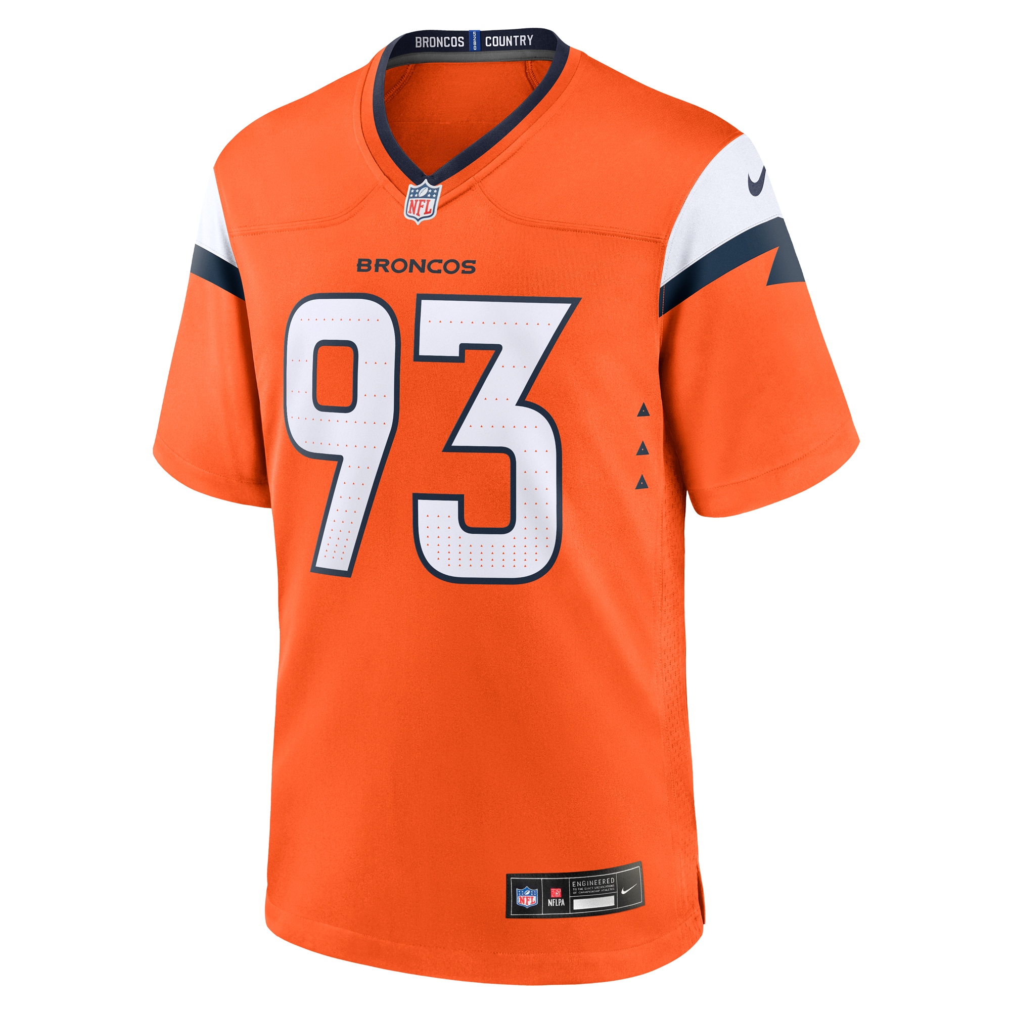 DJ Jones Denver Broncos Nike Team Game Jersey Orange - Image 2