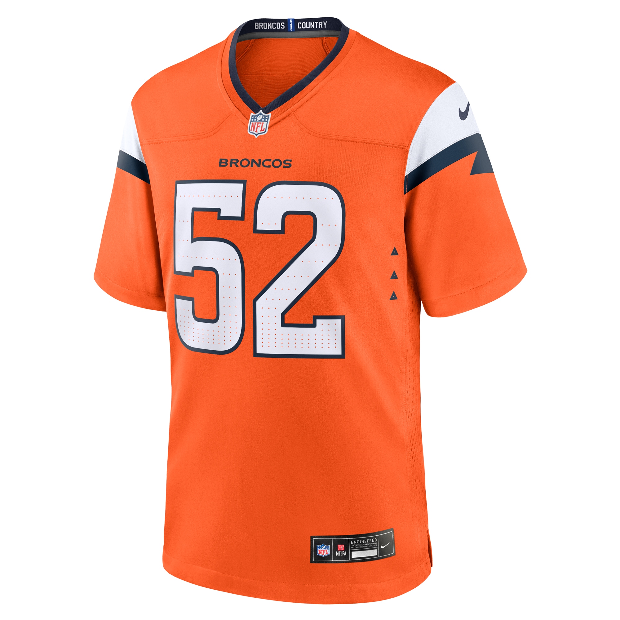 Jonah Elliss Denver Broncos Nike Team Game Jersey Orange - Image 2