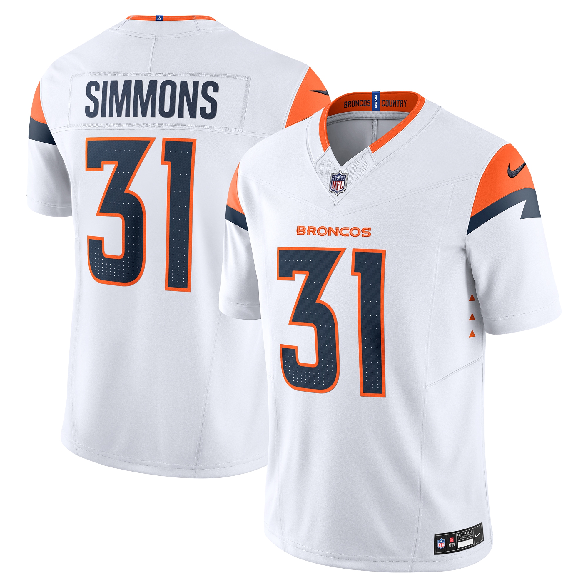 Justin Simmons Denver Broncos Nike Vapor FUSE Limited Jersey White