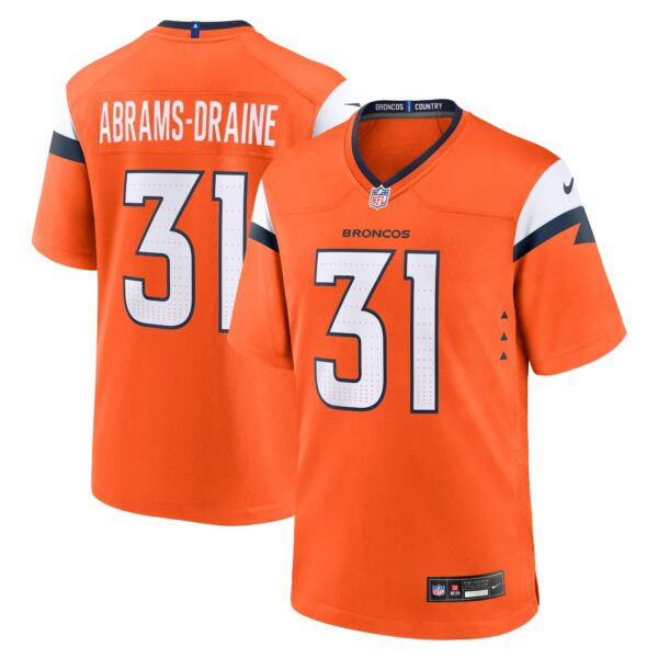 Kris Abrams Draine Denver Broncos Nike Team Game Jersey Orange