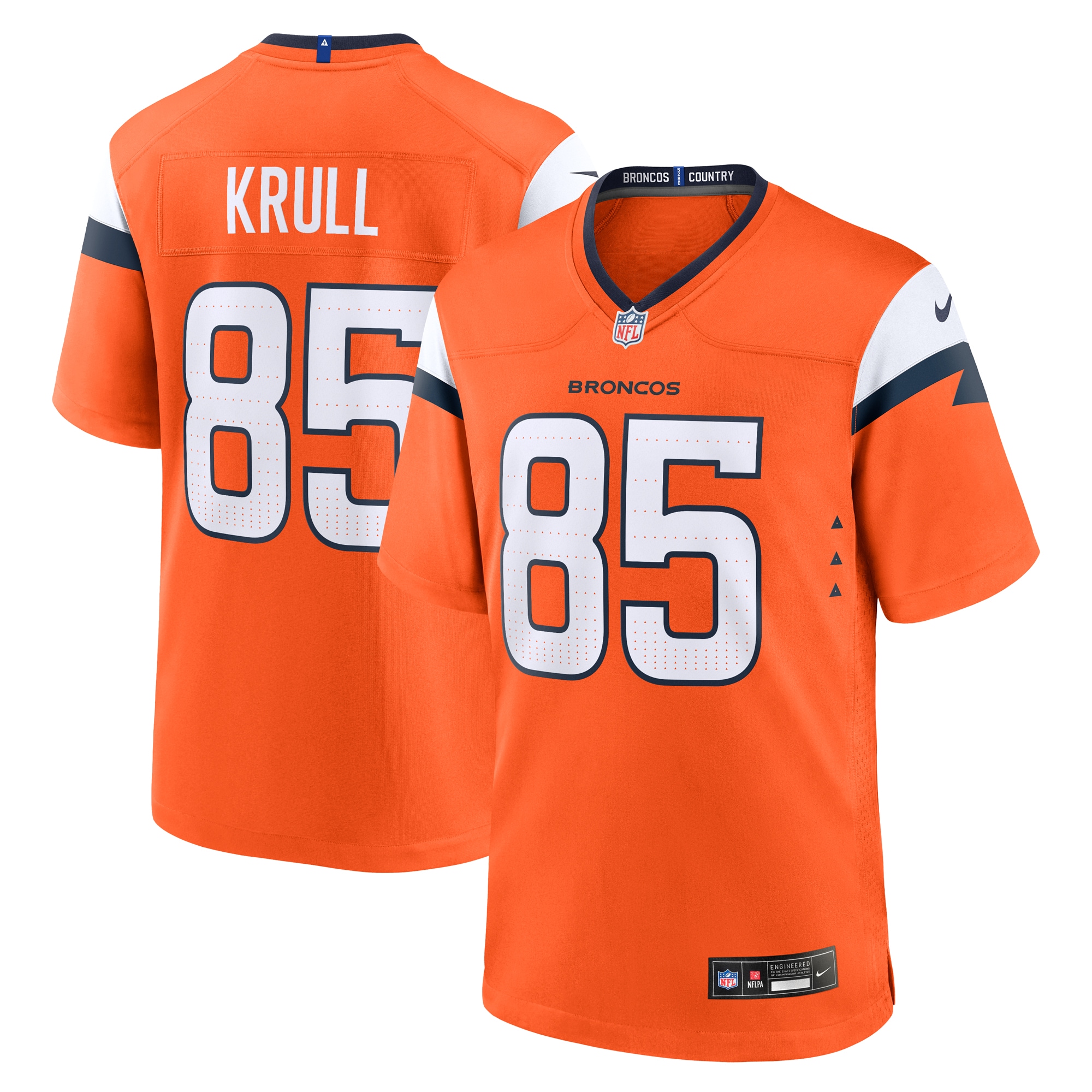 Lucas Krull Denver Broncos Nike Team Game Jersey Orange