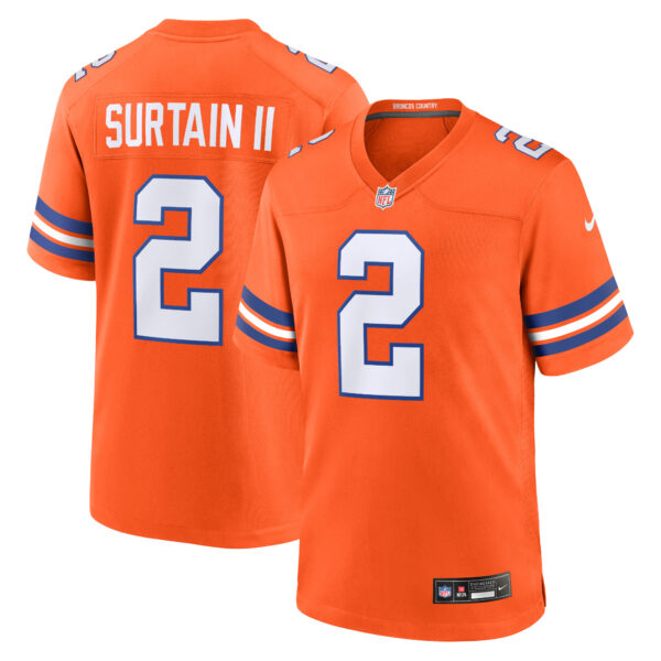 Patrick Surtain II Denver Broncos Nike Mile High Collection 1977 Throwback Player Game Jersey Orange