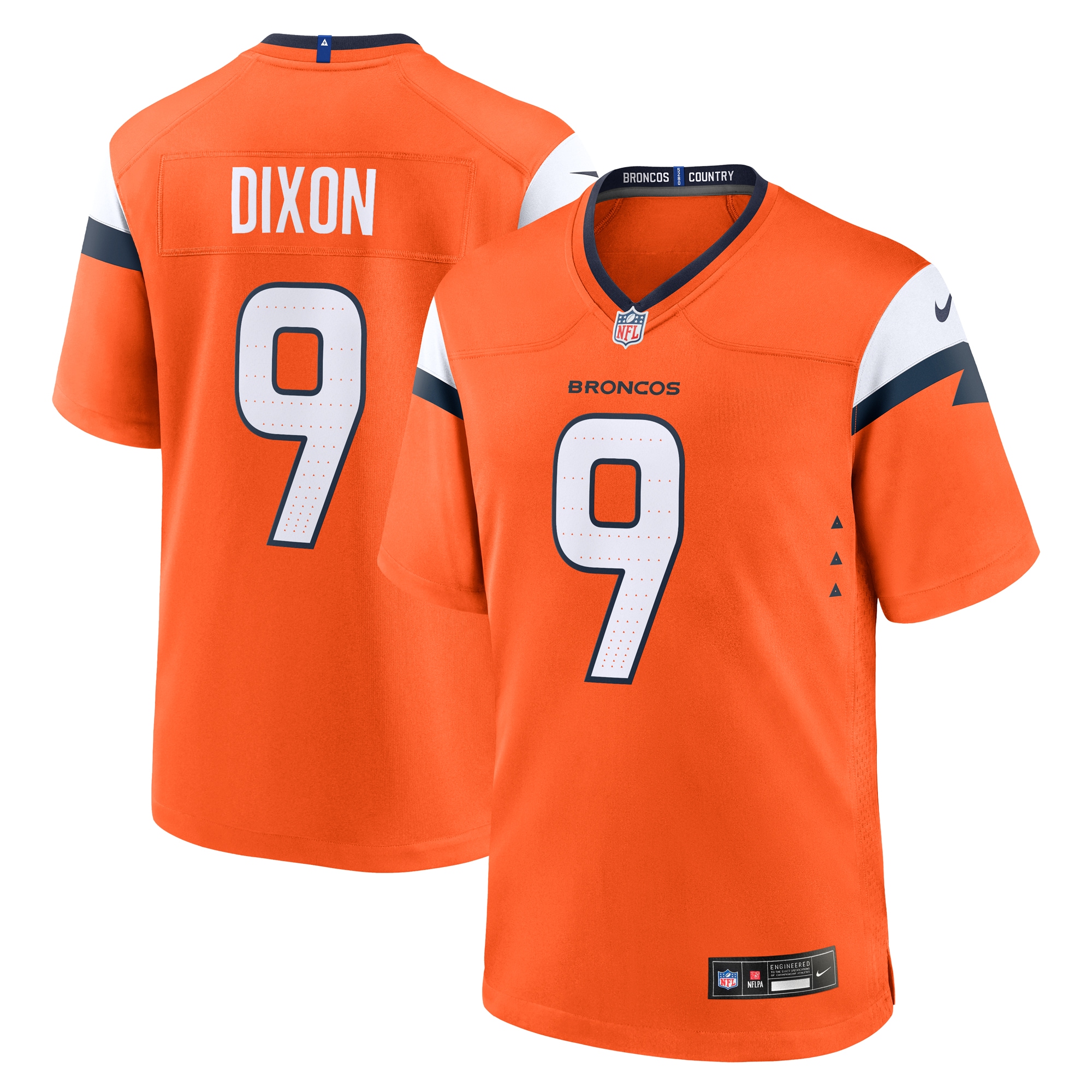 Riley Dixon Denver Broncos Nike Team Game Jersey Orange