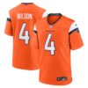 Zach Wilson Denver Broncos Nike Team Game Jersey Orange