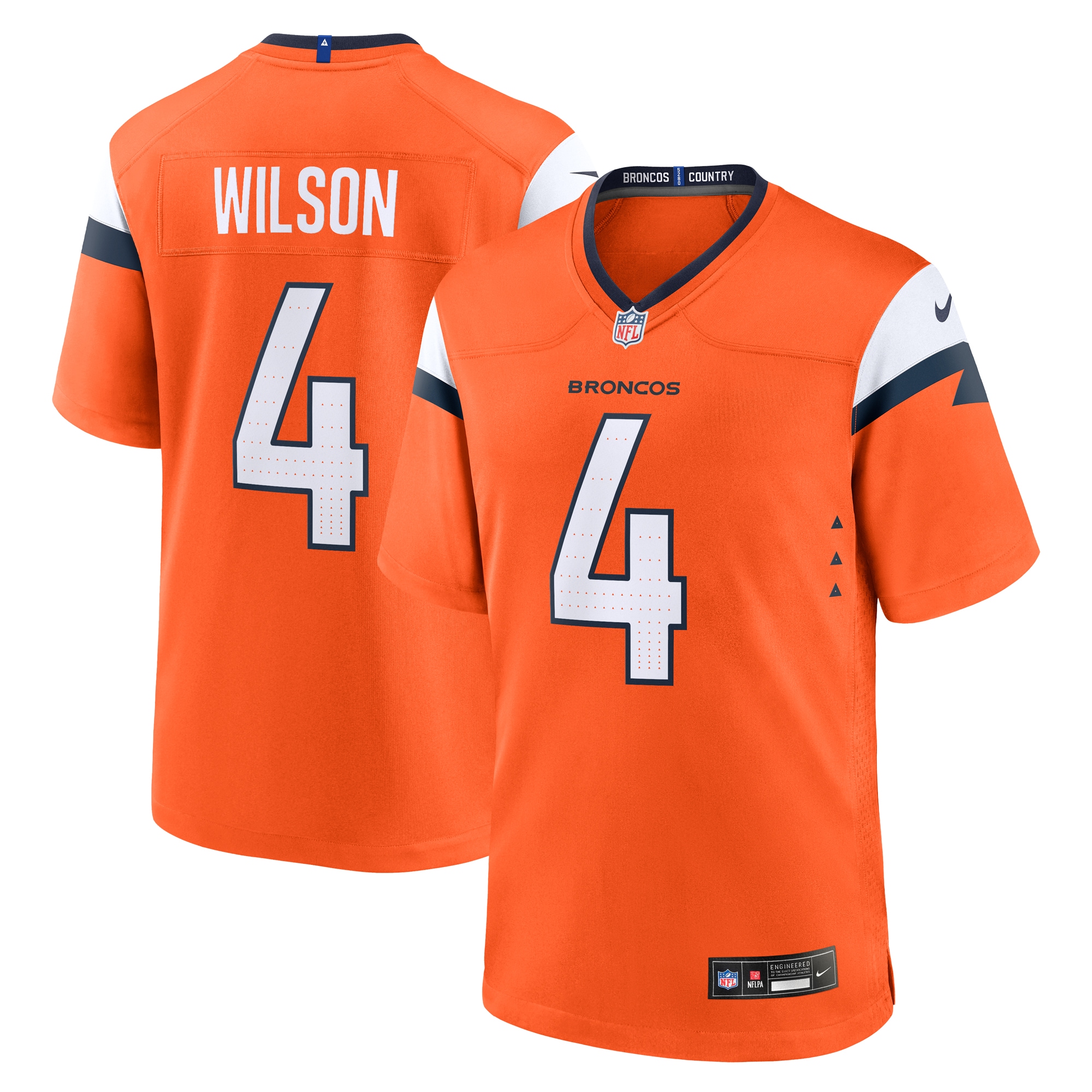 Zach Wilson Denver Broncos Nike Team Game Jersey Orange