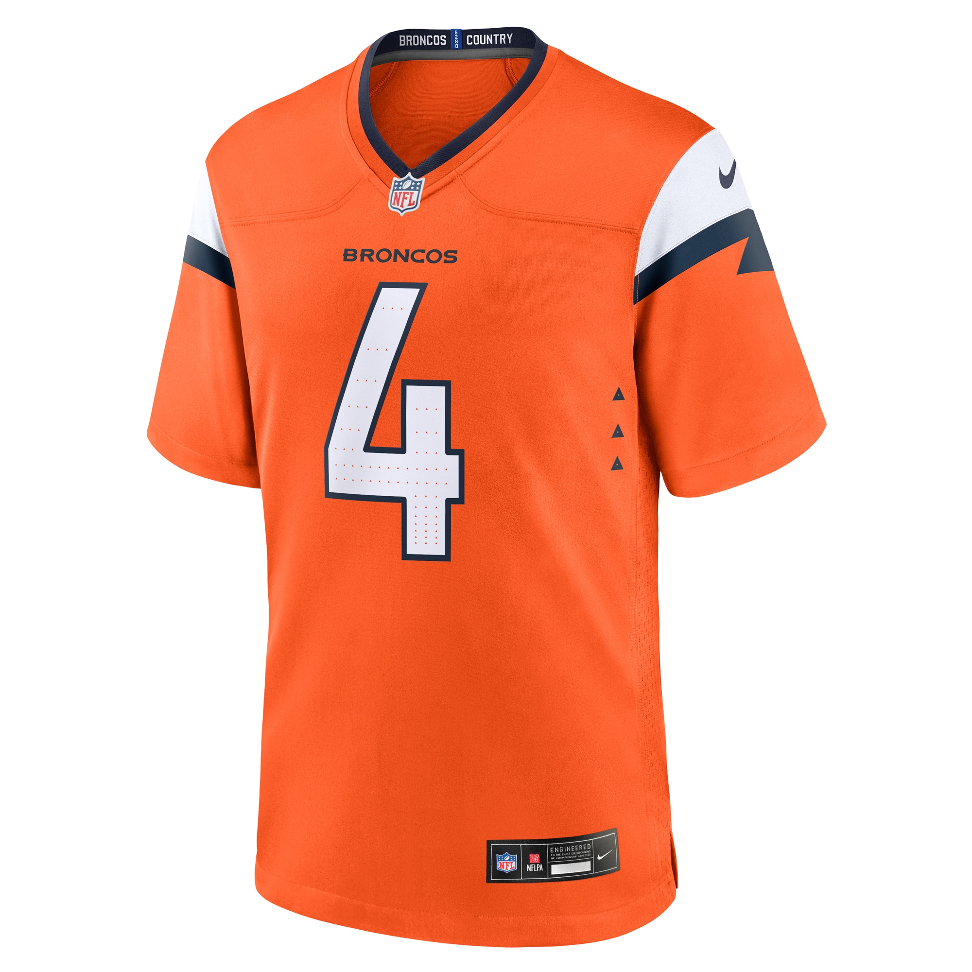 Zach Wilson Denver Broncos Nike Team Game Jersey Orange - Image 2