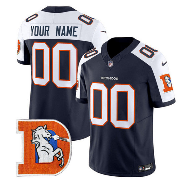 Denver Broncos ACTIVE PLAYER Custom Navy 2024 FUSE V2 Throwback Vapor Limited Stitched Football Jersey 1