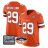 Men’s Denver Broncos Logo Patch Limited Jersey – All Stitched – Orange – Ja’Quan McMillian