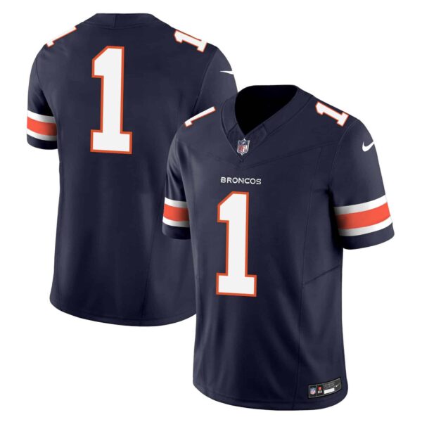 Men’s Denver Broncos Vapor Limited Jersey – All Stitched – Navy – #1 Team