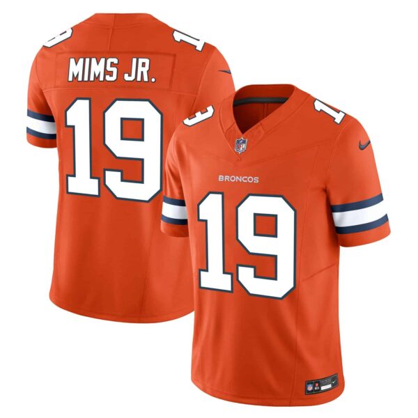 Men’s Denver Broncos Vapor Limited Jersey – All Stitched – Orange – Marvin Mims Jr.
