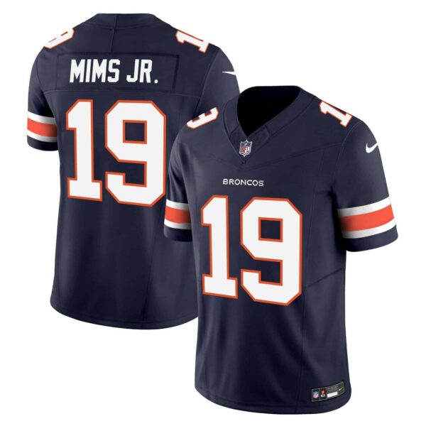 Men’s Denver Broncos Vapor Limited Jersey – All Stitched – Navy – Marvin Mims Jr.